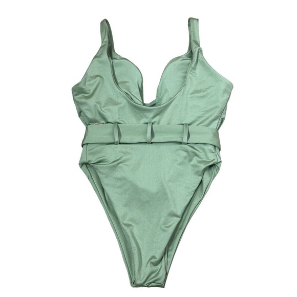 BuffBunny Mojito Green Luxleisure One Piece Belted Swimsuit - Picture 6 of 15